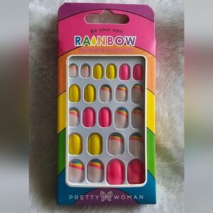 Rainbow Press-On Faux Nails